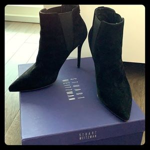 Stuart Weitzman Black Suede “Apogee” Booties